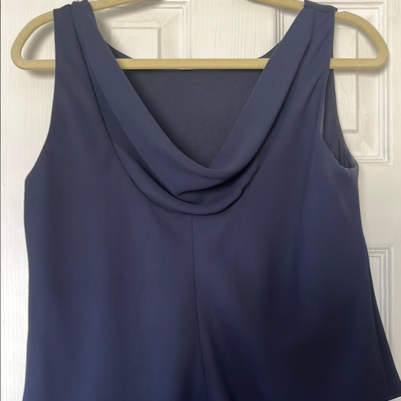 Evan Picone Navy Layered Midi Dress sz 10 - Picture 3 of 4